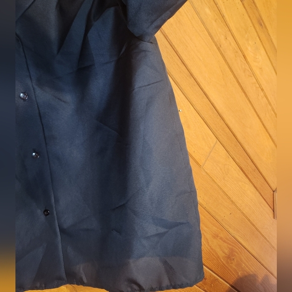 Rosebud II vintage black sheer large button down long sleeved shirt - Picture 8 of 13